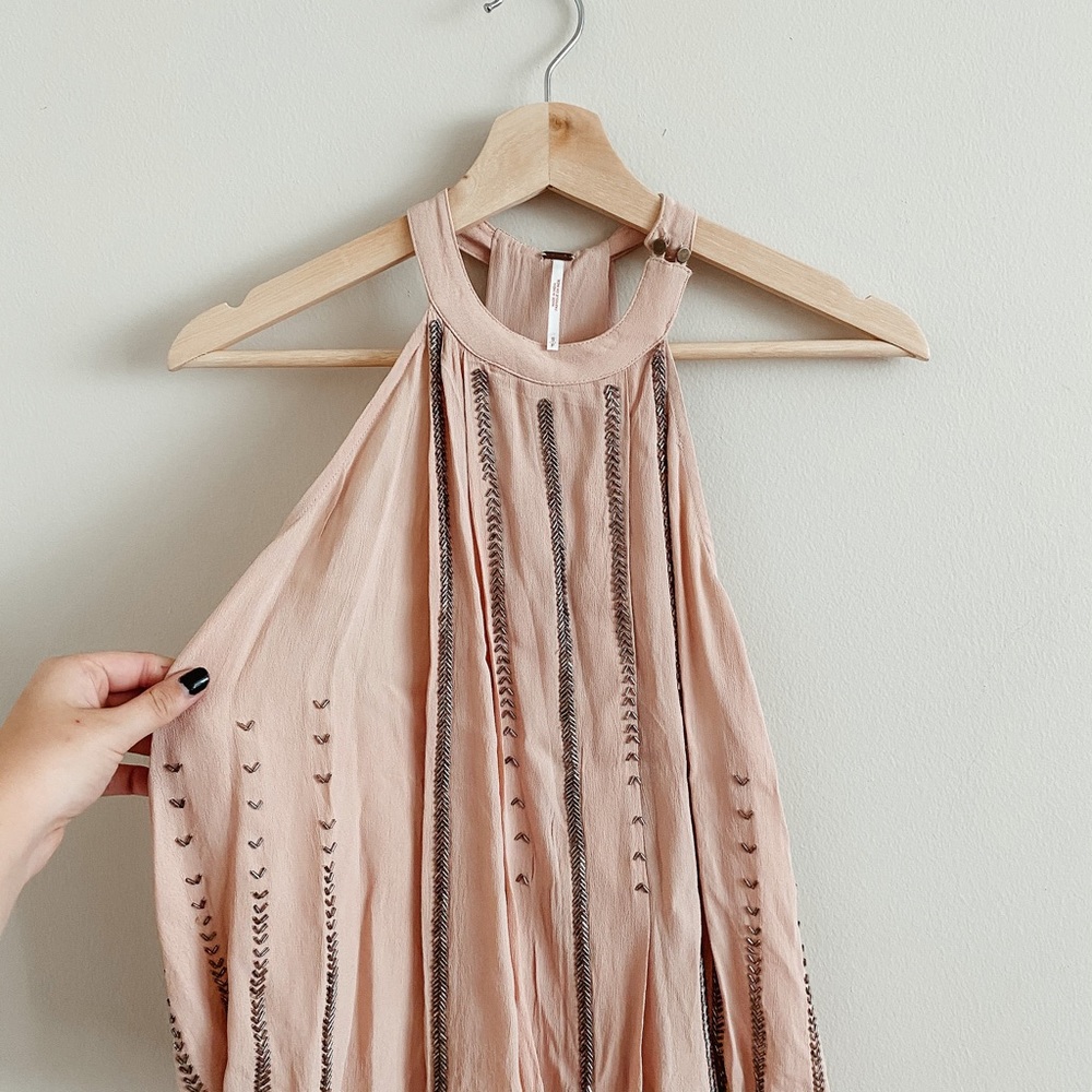 FREE PEOPLE • Shine beaded halter top